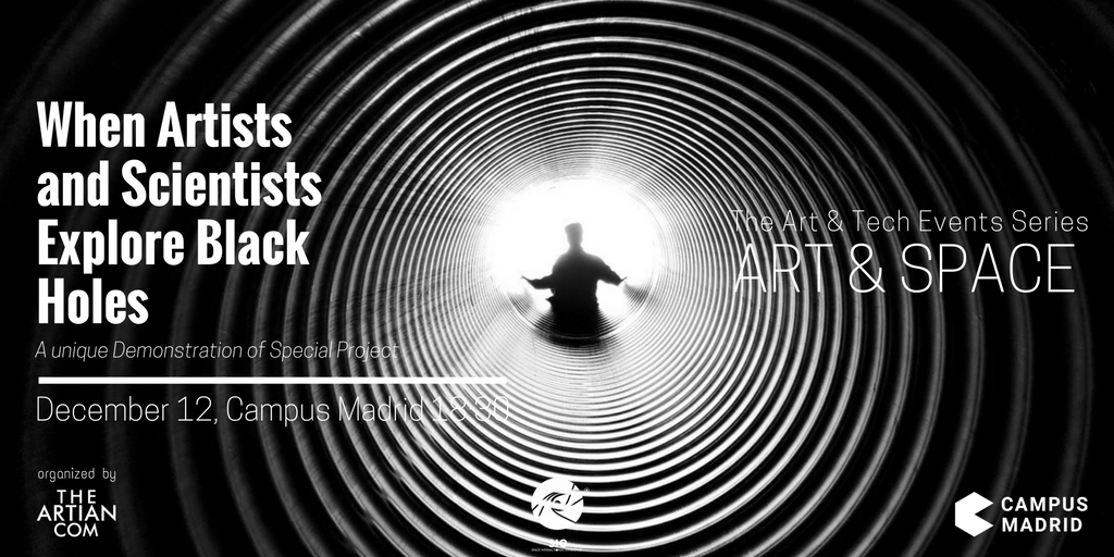 theartian's tweet photo. 7 days left to get your FREE ticket to our #ArteTech event on #BlackHoles at @campusmadrid. Registration: https://t.co/Ybqh6CGJAV https://t.co/BU0hPEyzHo