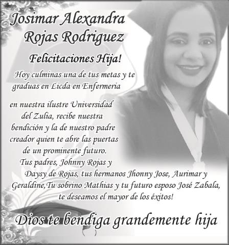 Hoy se gradúa mi hija <a href="/JosiRojs/">Josi Rojas</a> de Lcda en enfermería, Dios te bendiga grandemente, y Felicitaciones hija