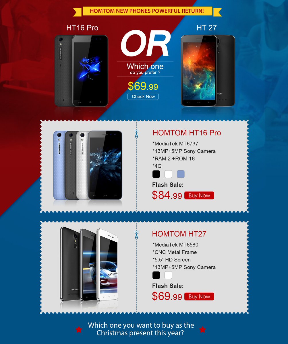 homtom2015's tweet photo. #HOMTOM new phones coming! #HT27 or #HT16Pro, which one do you like? Purchase now and HT16 Pro flash sale at https://t.co/bYEP2VfuTH https://t.co/LlWcIN2JDN