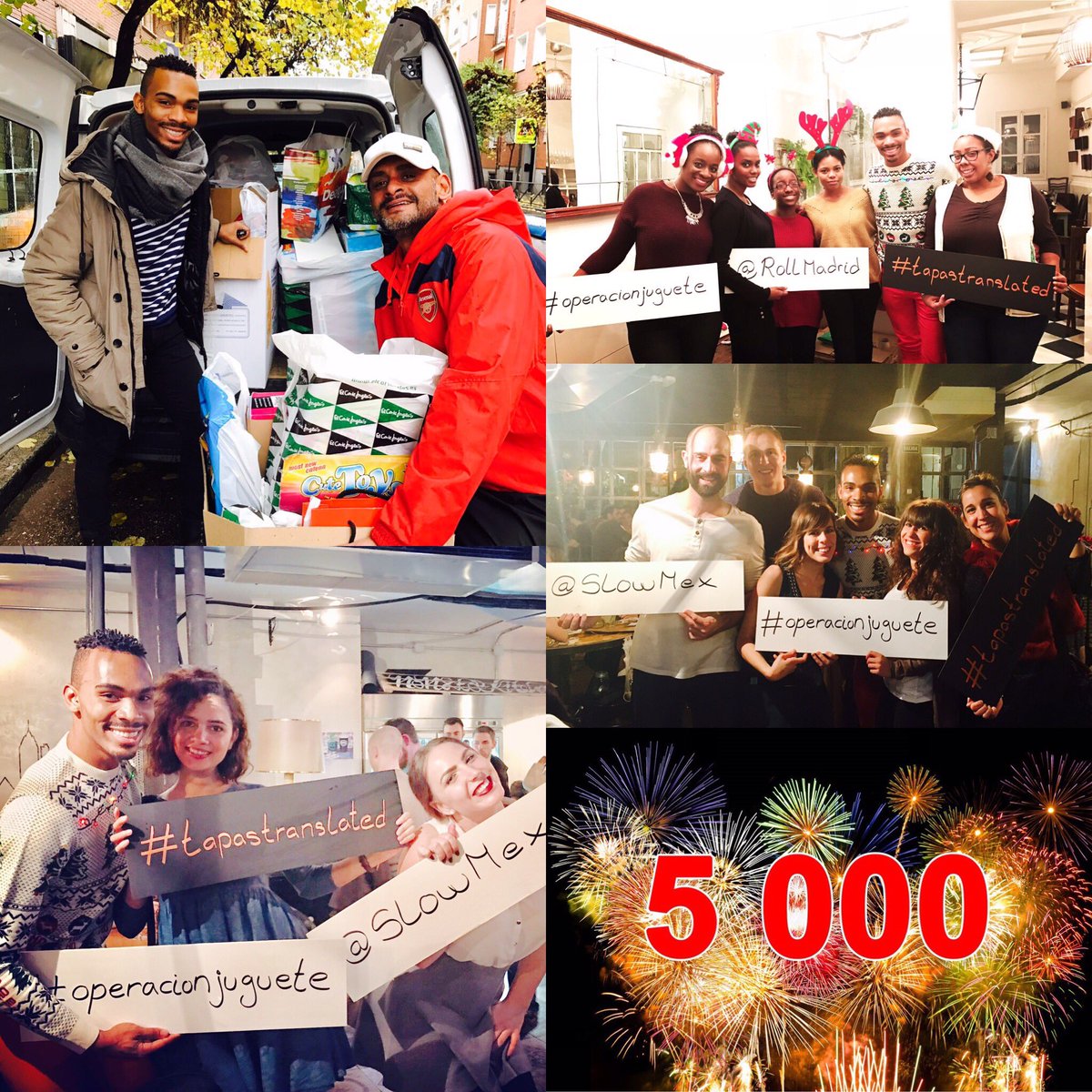 TapasTranslated's tweet image. #OperacionJuguete Misión CUMPLIDA! Hemos recogido 5000 regalos para niños sin recursos #ActitudDelMoral #Felizlunes