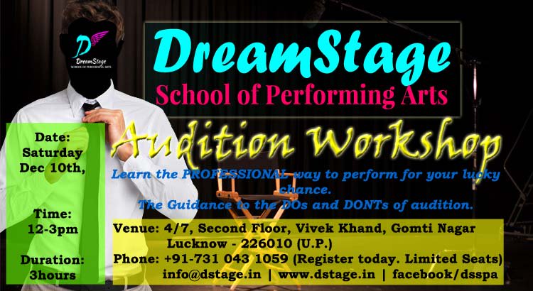 DStageLko's tweet photo. #DreamStage द्वारा #AuditionWorkshop
-फिल्म ऑडिशन के DONTs और  DONTs के बारे में पता करने का मौका न चूकें।
Learn the right way!! https://t.co/2Dh6Mlyywv