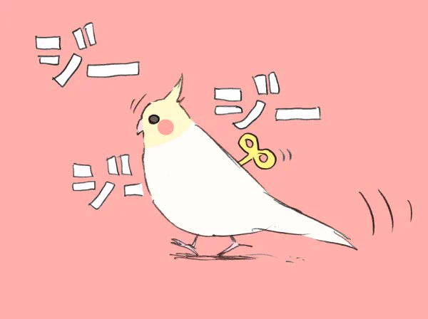 昨日見たオカメのヒナヒナがどうみてもゼンマイ仕掛けだった。何あの鳴き声!!