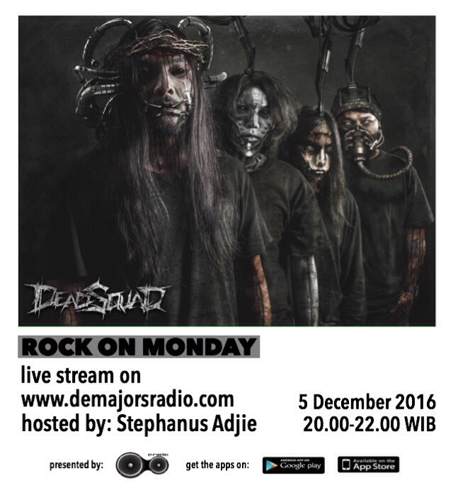 MALAM INI !!! #rockonmonday bersama <a href="/StephanusAdjie/">stephanus adjie</a> akan kedatangan <a href="/DEADSQUAD_Band/">DeadSquad Official</a> jam 8-10 malam. Stay tune jors !