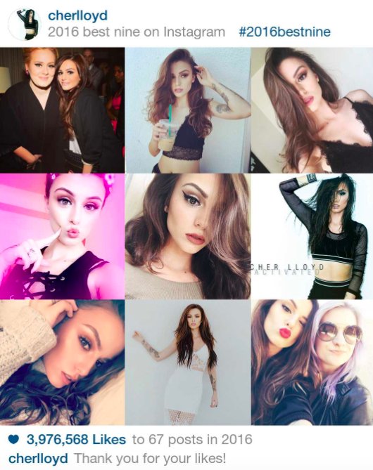 CherLloydSpain's tweet photo. Las fotos con mas likes de Cher en Instagram de 2016 💗. https://t.co/Tjy0pWspNb