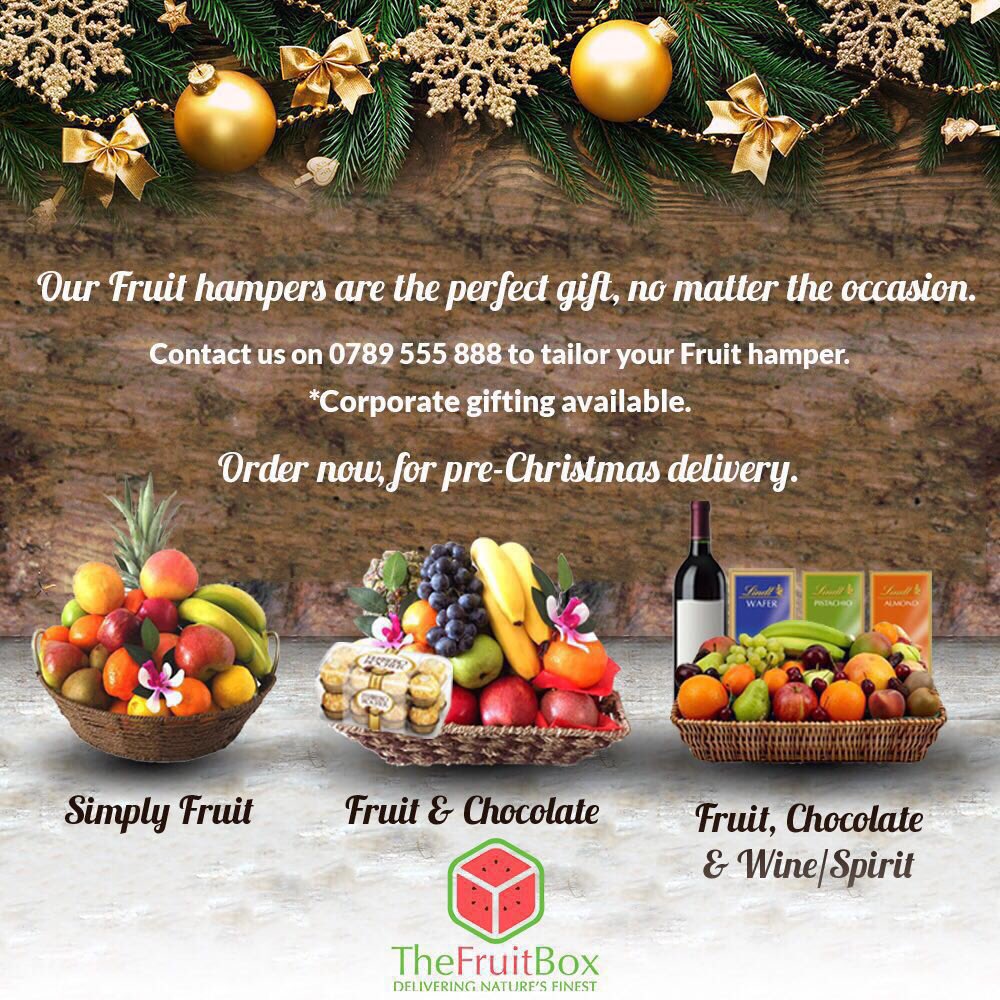 TheFruitBoxKe's tweet photo. Order by 15th December 2016, for pre-Christmas delivery. 🎅🏼🎄⛄️🔔Contact us on 0789 555 888 #HealthyGifting #Nairobi #KOT #TheFruitBoxKE https://t.co/tgxsZELMj7