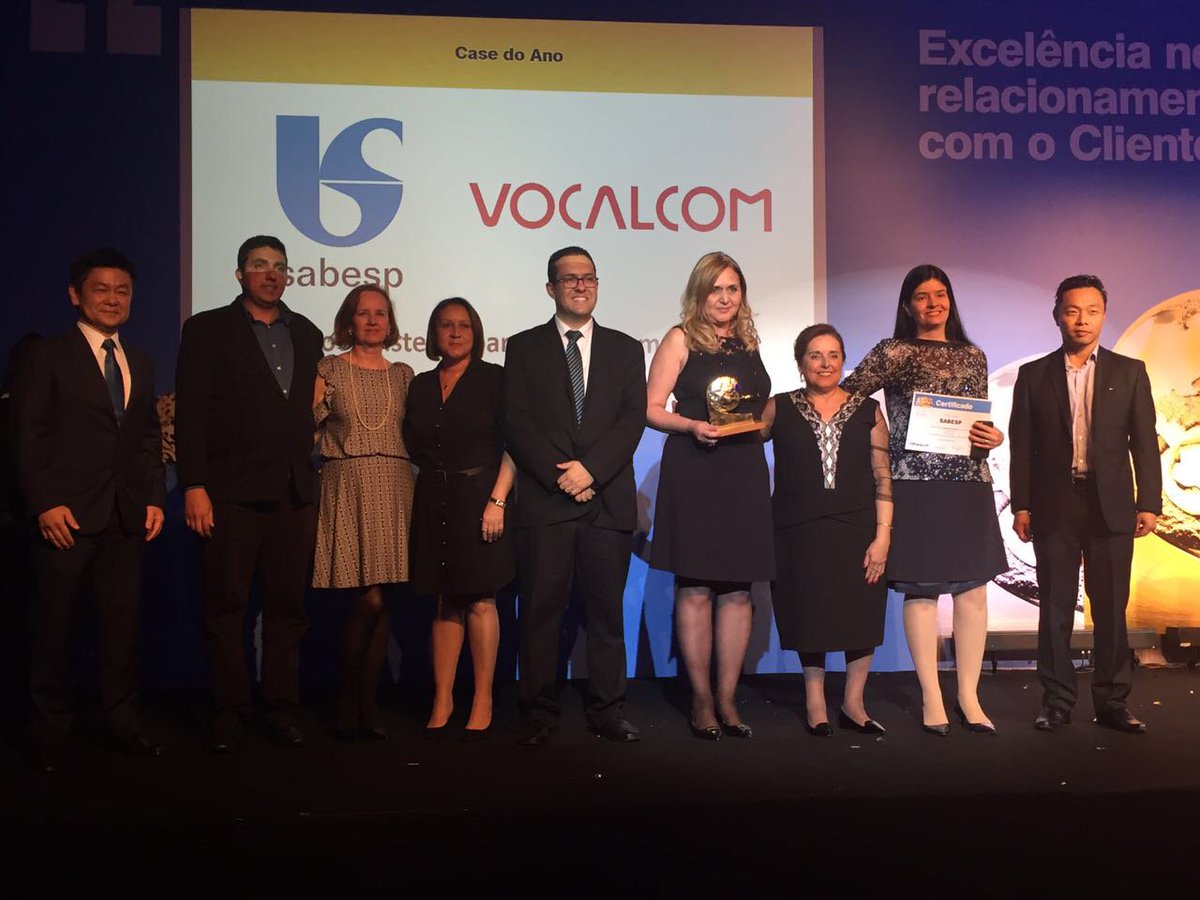 Le prix XVI ABT 2016  remporté par <a href="/Vocalcom_Brasil/">Vocalcom Brasil</a> catégorie Or pour son Nouveau Système de Service Client avec le cas @CiaSabesp #CX 😃
