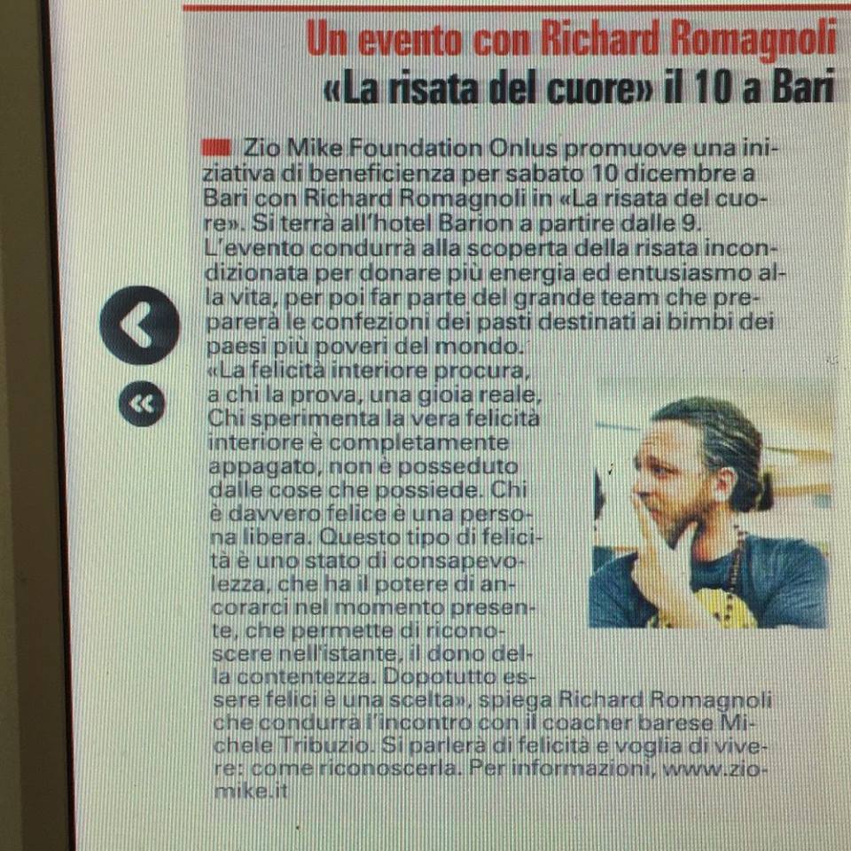 ZioMikePage's tweet photo. La Gazzetta del Mezzogiorno oggi parla dell'evento dell'ANNO https://t.co/fcgwnXOA3T