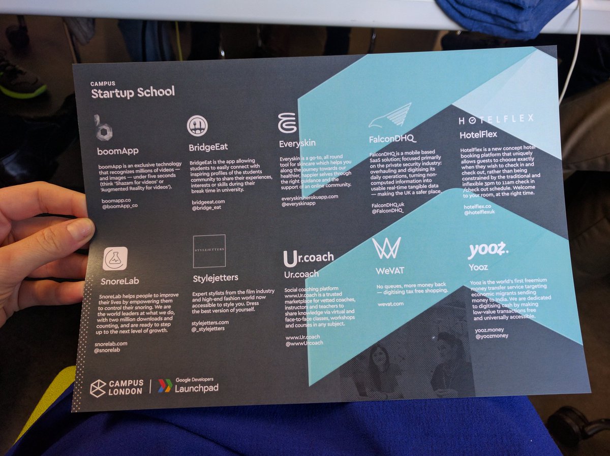 sarahdrinkwater's tweet photo. Kicking off product day #GoogleLaunchpad @CampusLondon - here's our ten selected startups https://t.co/zs2w0E4weT