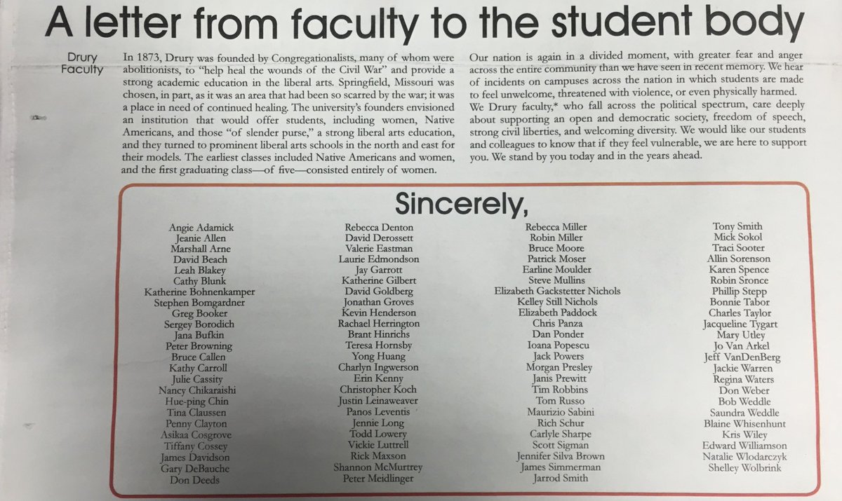 Be sure to check out the letter from faculty to the student body on the back page of the latest edition of The Mirror #DUMirror