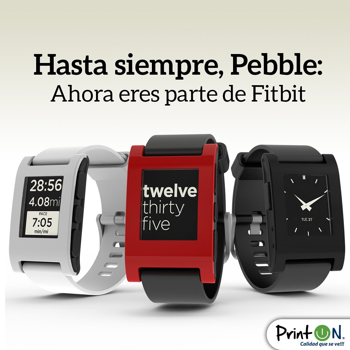 PrintOnPTY's tweet photo. Hasta siempre, Pebble: Ahora eres parte de Fitbit #printon #noticias #calidadqueseve https://t.co/ER6SCbvKJn