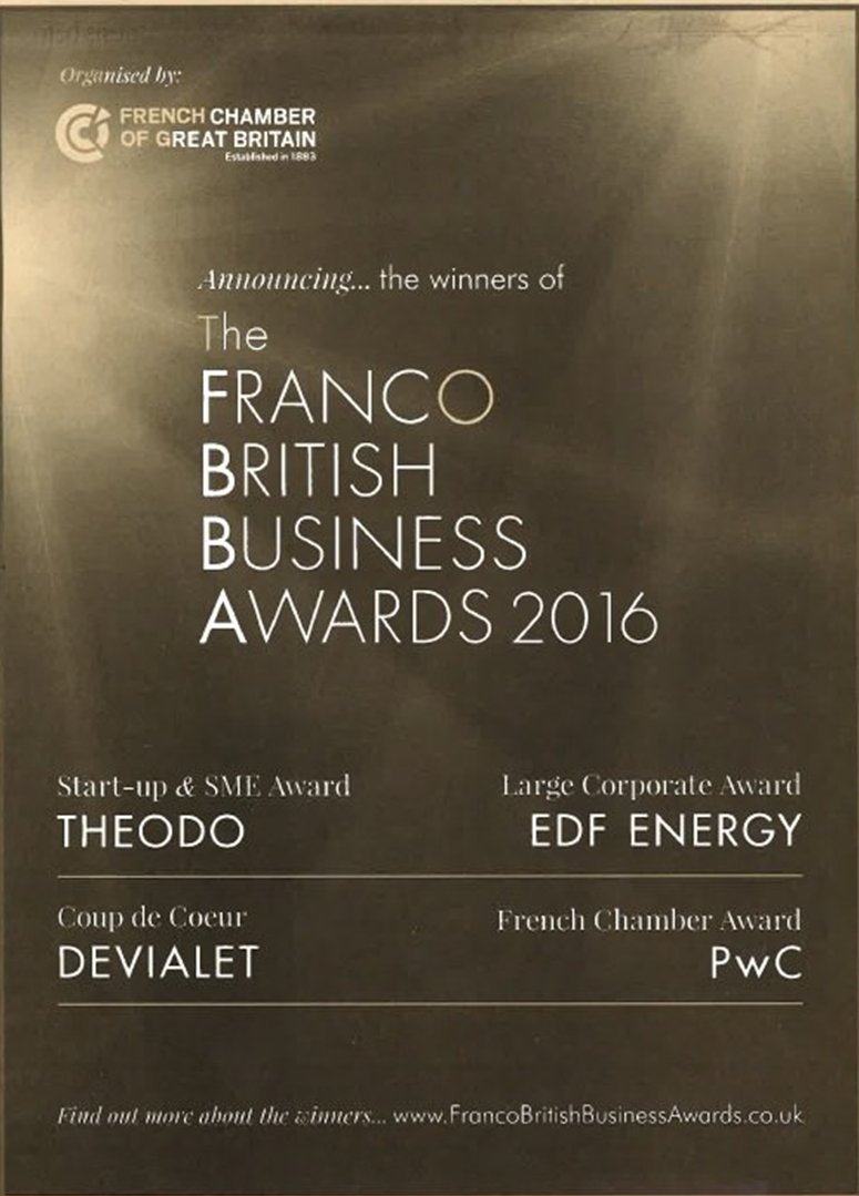 hgrella's tweet photo. Congratulations to the winners of the 17th Franco-British Business Awards: @theodo @edfenergy @DevialetUK and @PwC_UK #FBBA2016 https://t.co/nA3Yovv5IH