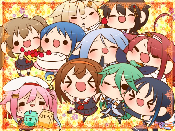 艦これ：白露+時雨+村雨+夕立+春雨+五月雨+海風+山風+江風+涼風 白露型！