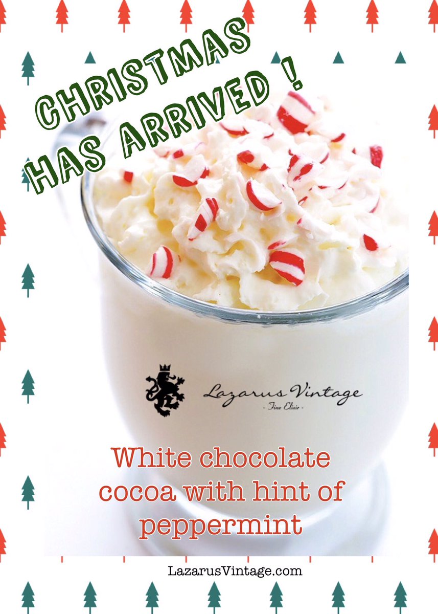 Our Christmas vape is back! White chocolate cocoa w/ hint of candy cane peppermint is sure to put you in a Christmas spirit.LazarusVintage.com