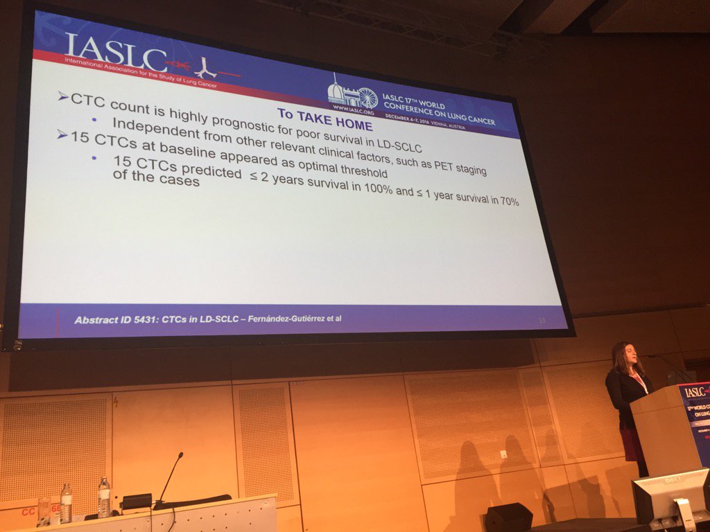 finn_corinne's tweet photo. Dr Gutierrez @CRUKLungCentre outlines the prognostic value of CTCs in CONVERT regardless of PET staging #WCLC2016 https://t.co/xZsT3nCVuo