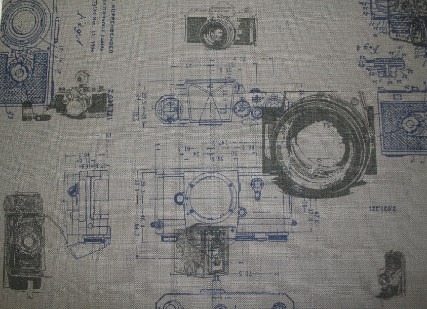 TsongaTextiles's tweet image. #vintagecamera print on #cotton #screenprinted in 2 colours.