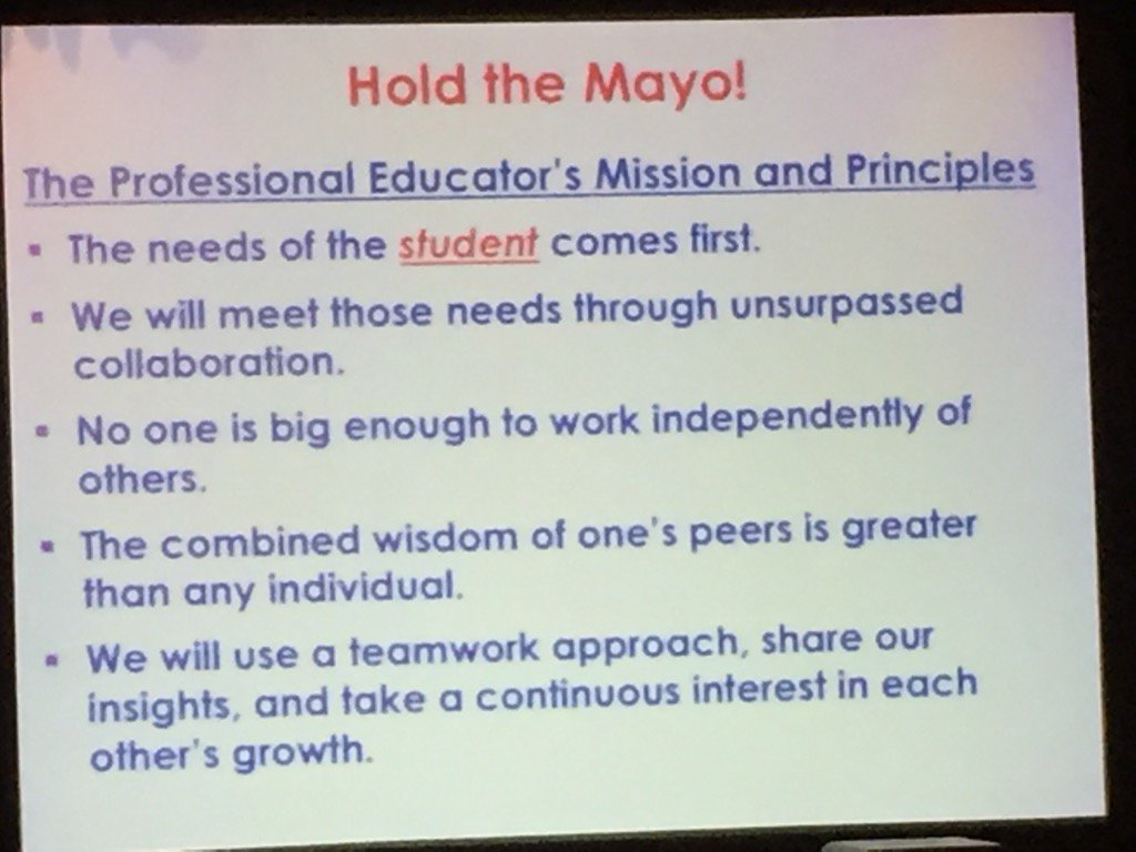 fzxtchrkemp's tweet image. How does the Mayo Clinic&apos;s motto translate to classroom education? #atplcmath #214learns @District214