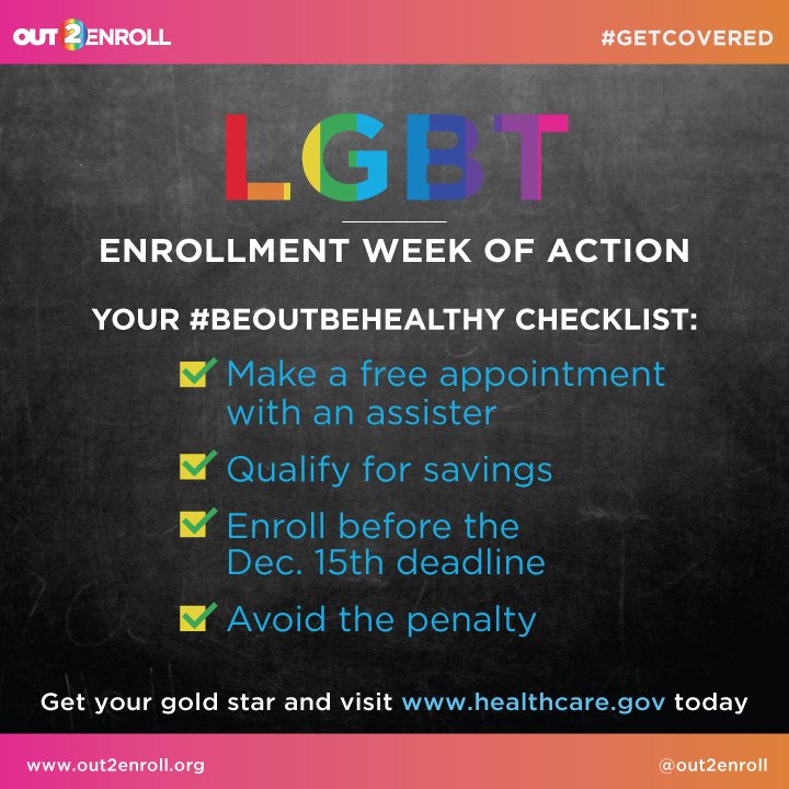 MergerWatch's tweet image. It's LGBT Enrollment Week of Action! Encourage LGBT family and friends to #GetCovered #StayCovered bfore Dec 15th at healthcare.gov