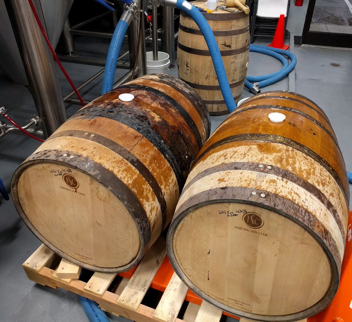 fsbbeer's tweet photo. White Ice Winter Warmer settling into bourbon barrels. Release date #Christmas 2017!
#fsbbeers #BELocal #drinklocal #FortMill #scbeer https://t.co/NuVksNkJ8P