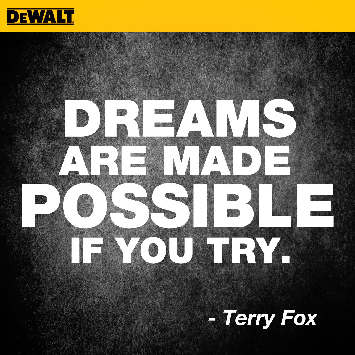 DEWALTCA's tweet photo. What is your dream? What are you working hard on? #MondayMotivation #RT #DEWALT #DWTOUGH https://t.co/a7yqbazhAX