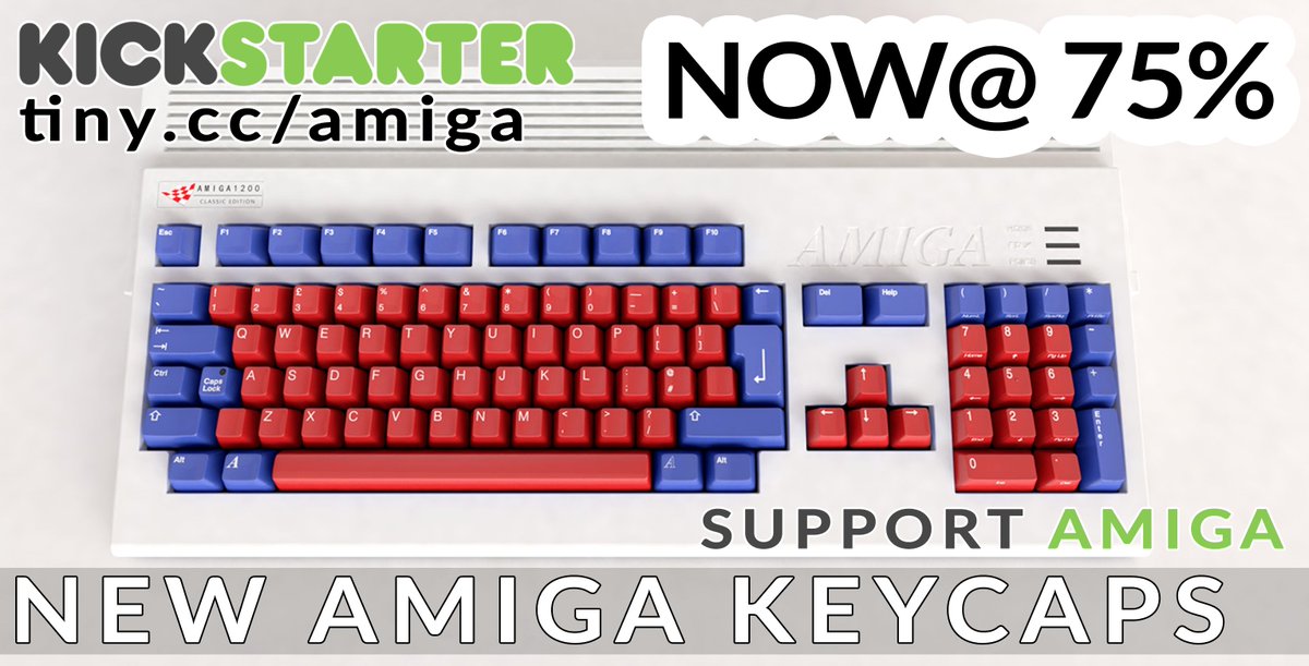 A1200NET's tweet photo. #Kickstarter New #AmigaKeycaps #retrogaming #gamersunite 75% Reached! Get your Keycaps & SUPPORT THE CAMPAIGN! https://t.co/iATmMsxXCn https://t.co/5DuHNZ2KHv