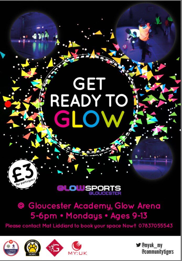 GlowGloucester's tweet photo. Glow Sports Today 5pm @GloucsAcademyPE 

Some more #GlowActivities from @GlowSportsUK 
https://t.co/Kma7py8SHt https://t.co/THxu5TaEY9