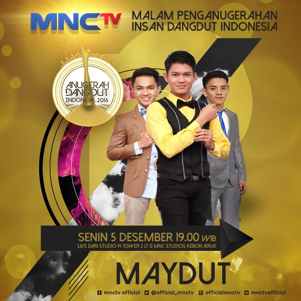 Official_MNCTV's tweet photo. Trio ganteng akan menghiburmu malam ini. Nantikan keseruannya #ADI2016 bersama #MAYDUT pkl 19:00 LIVE https://t.co/fW2fKqKCAu