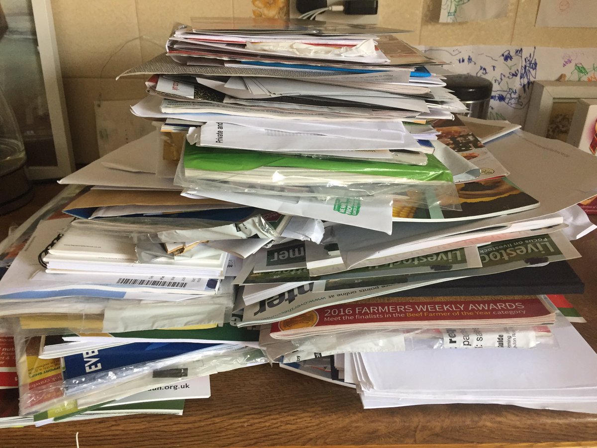 MasseyRob's tweet photo. Today's job - sort out the post mountain! Am I the only one who accumulates so much junk?! #postmountain https://t.co/l5atO8ih12