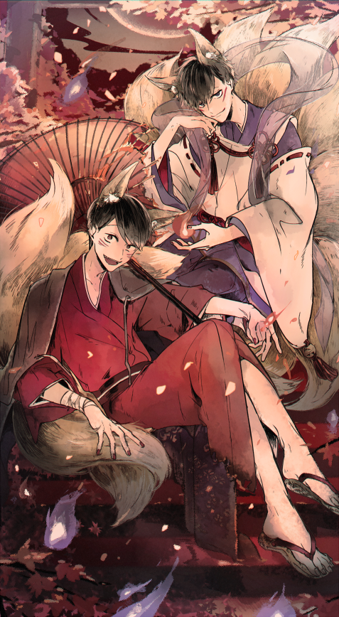カラ松 ,松野おそ松 「お狐さま 」|：𝕔：のイラスト