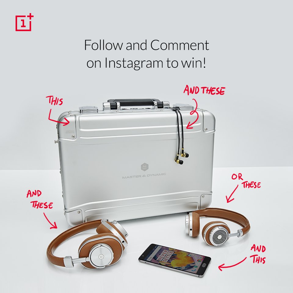 oneplus's tweet photo. Audiophiles, listen up! We're giving away a #OnePlus3T and @MasterDynamic headphones. Sound good? Join us https://t.co/631OPCVG7Y https://t.co/cfjTlDt956