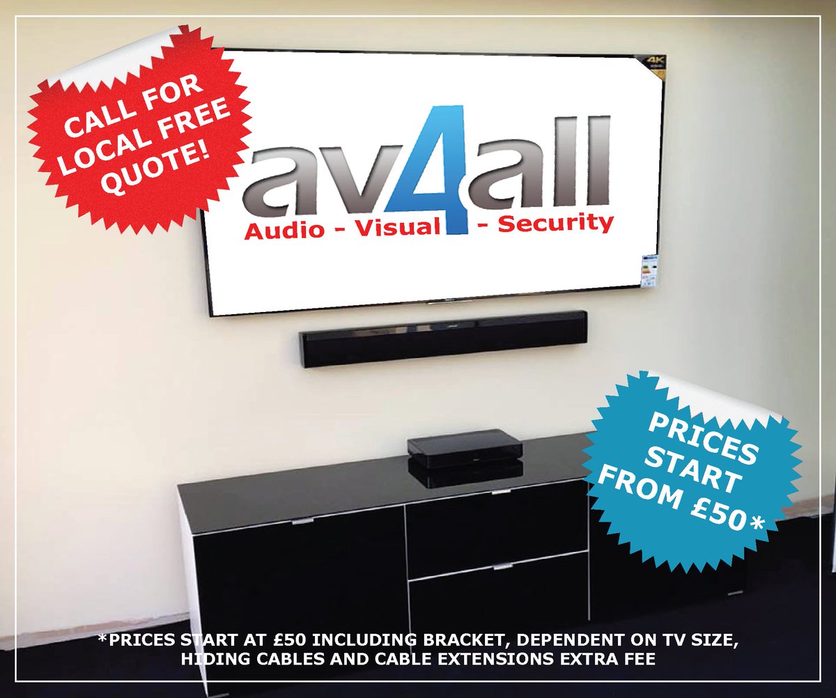 av4all's tweet photo. Looking to get your TV on the wall before Christmas? Call now to arrange a free local quote* Conditions Apply! #TVinstall #av4all #Christmas https://t.co/ZZaJCDp2mT