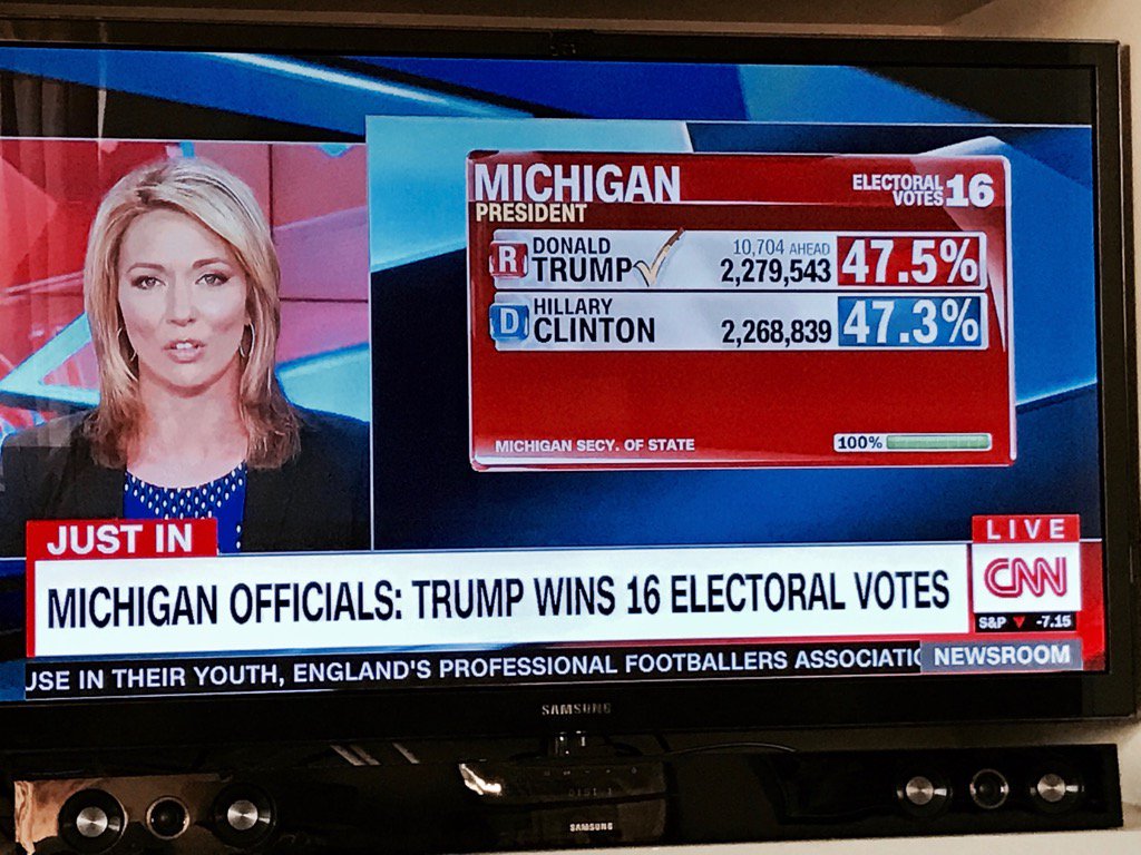 Blue______Wave's tweet photo. BREAKING: A judge just ordered the immediate start of Michigan #Recount2016. Only a 10,000-vote difference there! THERE'S HOPE! #StopTrump https://t.co/bVwwj1BBzU