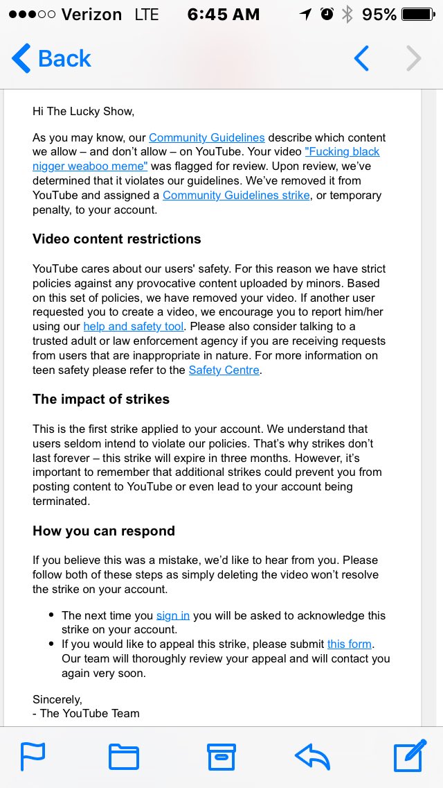 TheLuckyshow69's tweet photo. WTF?!?! @YouTube https://t.co/E68JFbcgMa