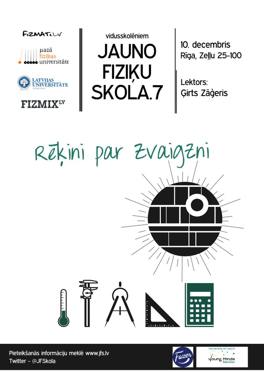 JFS pēdējoreiz šosemestr - 10. decembrī notiks astronomijas nodarbība "Rēķini par zvaigzni"! :) Piedalies, aizpildot ej.uz/rekini_par_zva…