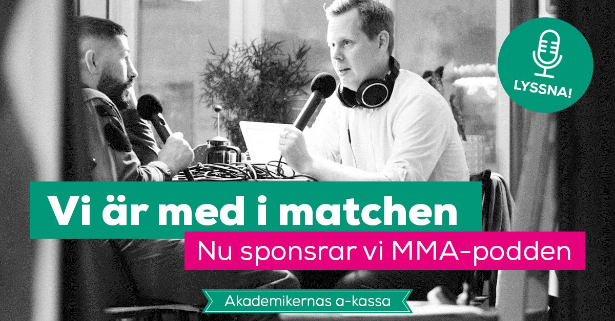 akademikernas's tweet photo. Nytt poddsamarbete! Äntligen kan du lyssna på #mmapodden där @Musseh och @utterstrom pratar mer om känslor än kycklingfilé. https://t.co/XTSdsXucXs