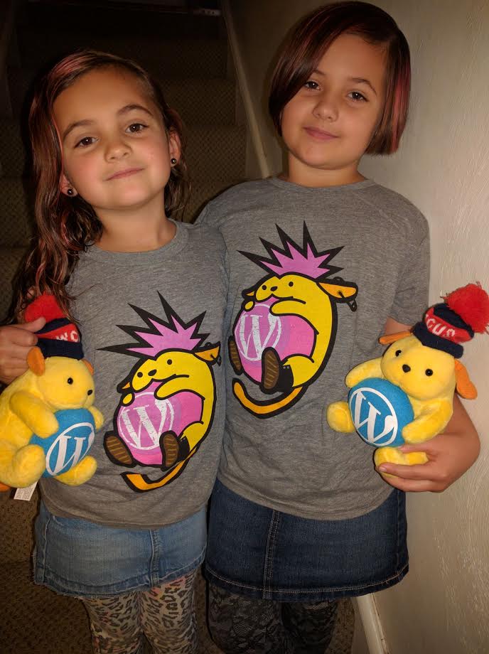 Just_TimS_'s tweet photo. Thanks @WordCampUS for a great weekend! And yes the #wapuu swag was an incredible success with my girls! https://t.co/A4VwcloZQd