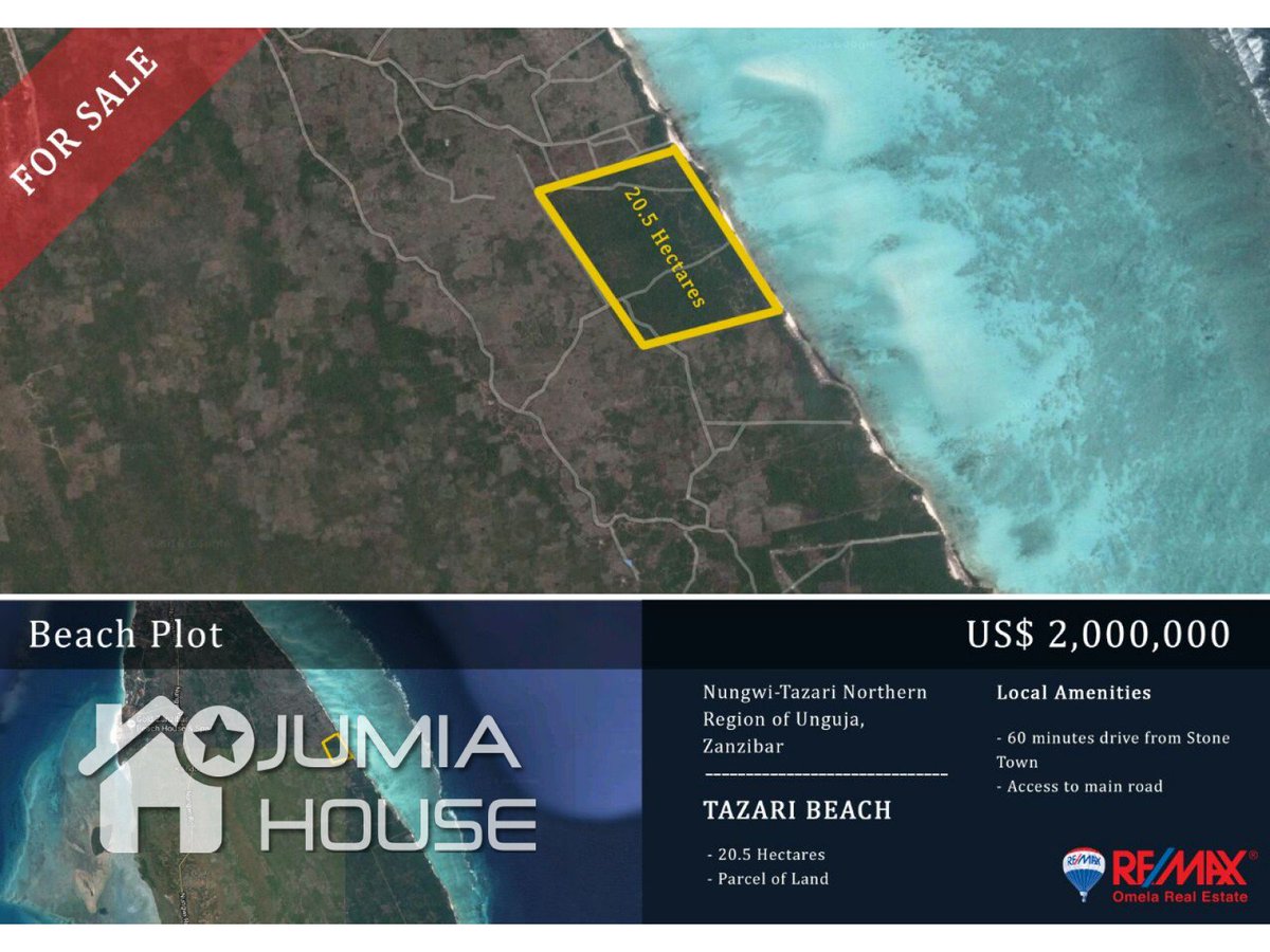 PropertyRahaTZ's tweet photo. Beach plot for sale in Nungwi, Zanzibar 
@REMAXTanzania https://t.co/ZdsbVKWTBF #beachplot #Zanzibar #Tanzania #property #realestate. https://t.co/gOHQVbZrVZ