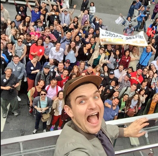 Did you know that @micahsmilk took Broadway's biggest selfie? Maybe he'll use those selfie skills again at his performance tonight. ;)