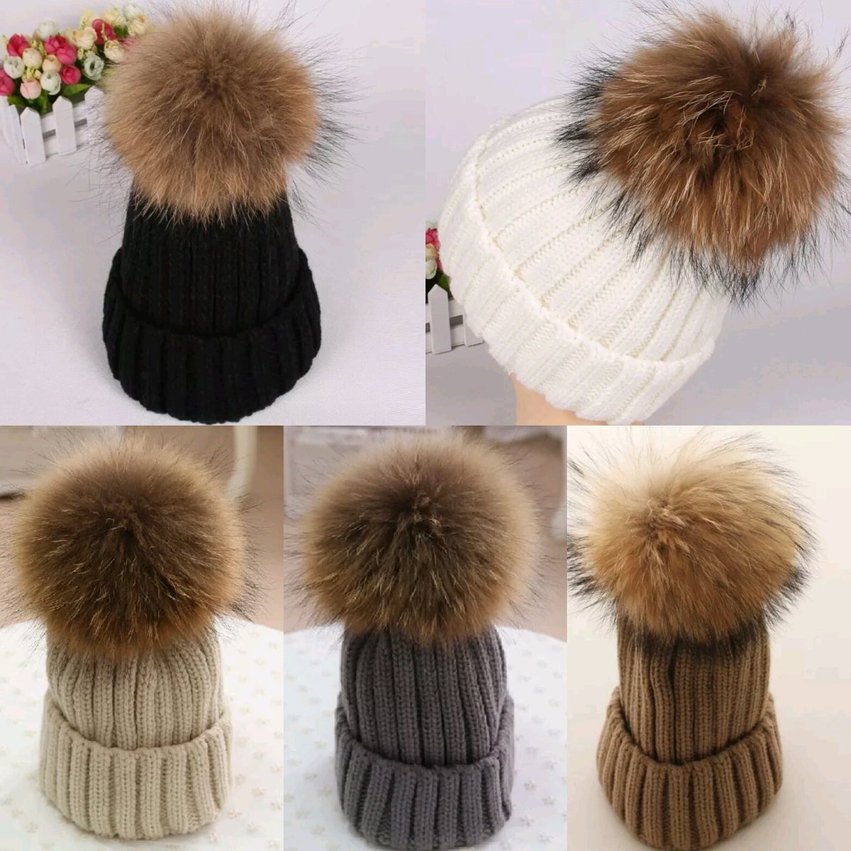 Farashaboutique's tweet photo. Pom Pom Hats 😍
Gorgeous Fur bobble hats 
Available in Black, Beige, Brown &amp; Grey 
DM to order 💋 https://t.co/ss8vVVXhVd