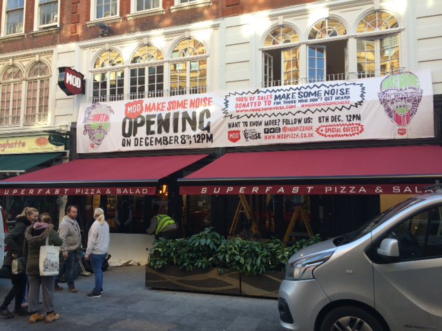 Spectrum_SG_Ltd's tweet photo. We have just completed the awnings at MOD Pizza Leicester Square site ready for the grand opening. https://t.co/kfY8B5KtoF