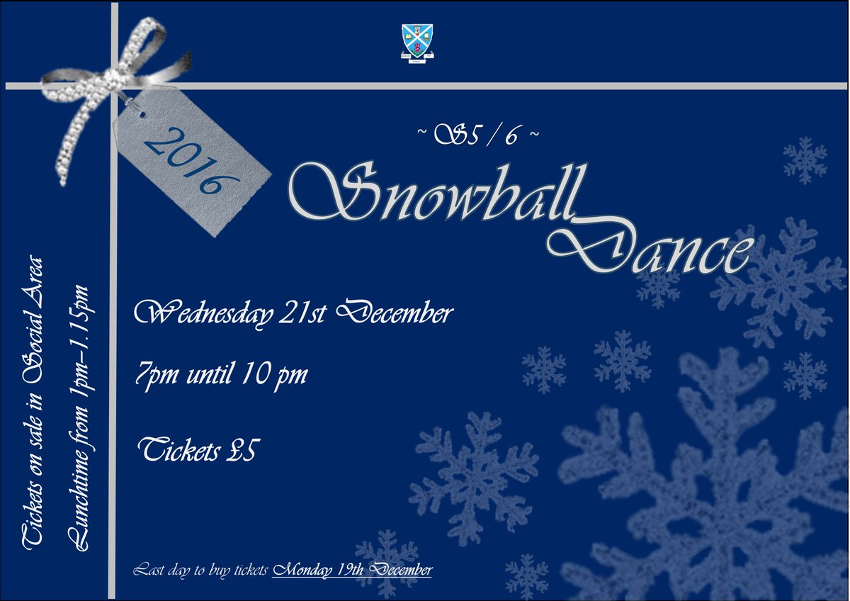 sahs_art_tech's tweet photo. ❄️S5/6 Snowball Dance 2016 - Tickets on sale today at 1pm in Social Area! ❄️@StAndrewsHS #snowballdance #2016 https://t.co/IX3x3EuQC7