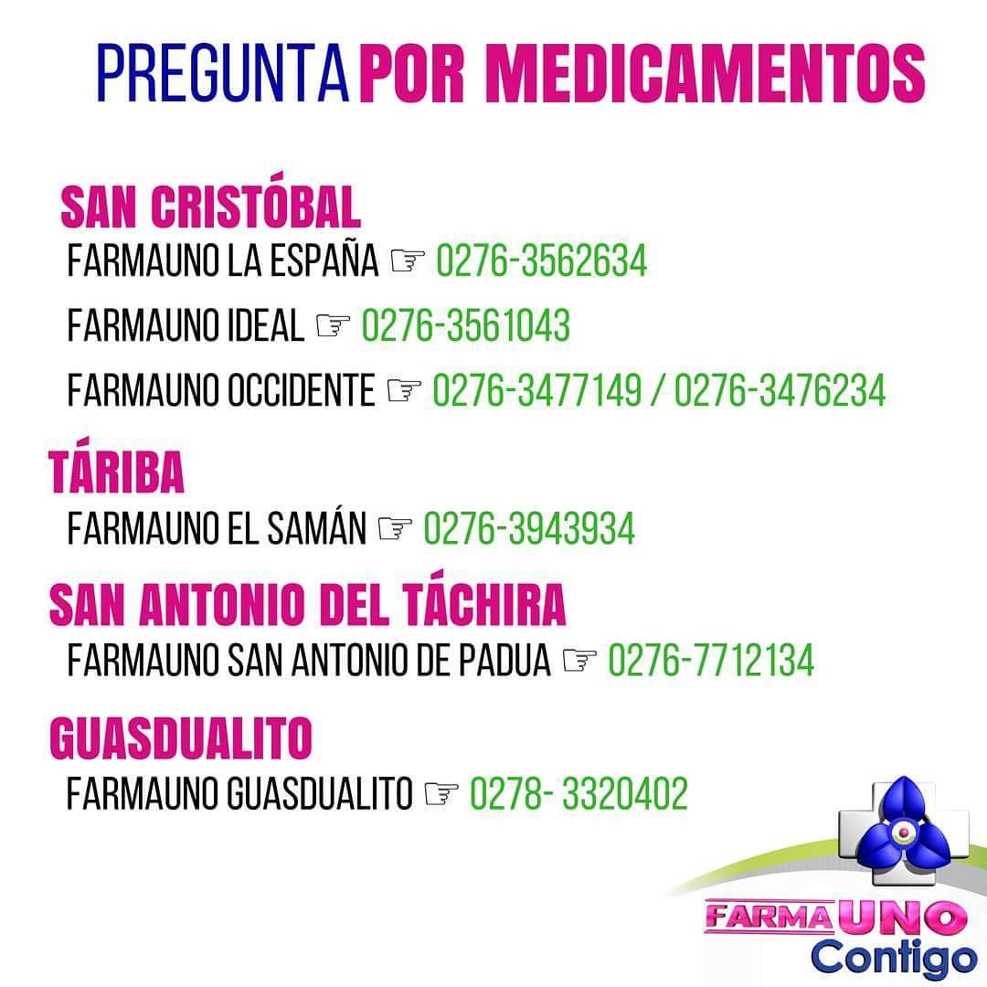FarmaUno's tweet photo. ¡Consulta lo que necesites en cualquiera de nuestras farmacias con una llamada!
#Táchira #Guasdualito https://t.co/loreB6LLWG
