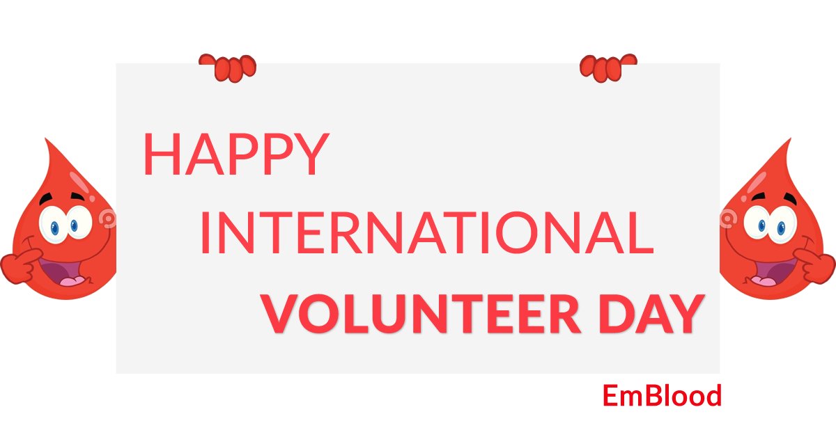 EmBloodLife's tweet photo. Happy International Volunteer Day.
#EmBlood #DigitalBlood #SaveLife #volunteerism #IVD2016 https://t.co/j0dtqMIs8O