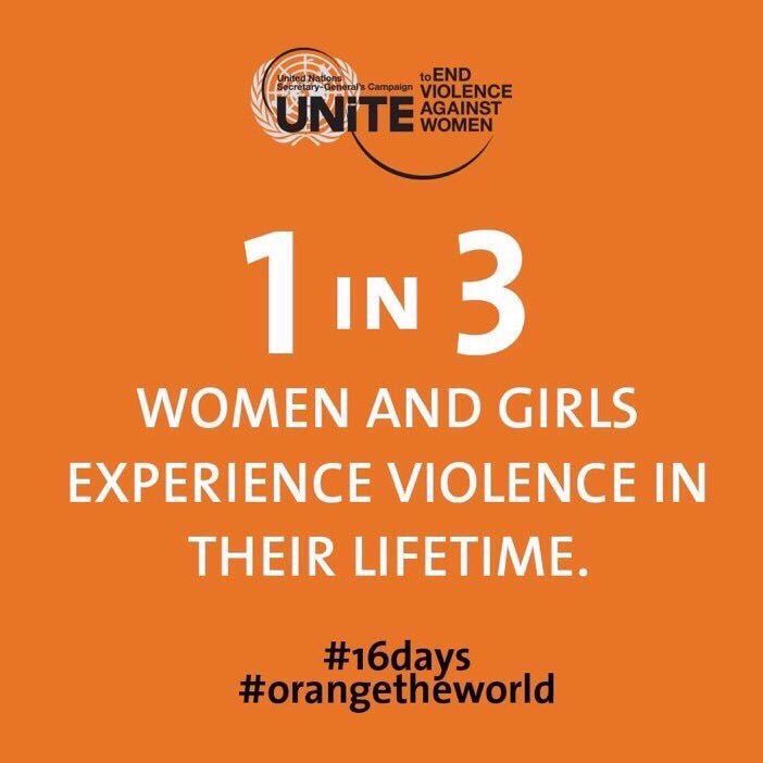 UNOCHA's tweet image. 1 in 3 women has been beaten, coerced into sex or abused. Yet in 2015, only 0.5% of humanit. funding addressed gender based violence #16Days