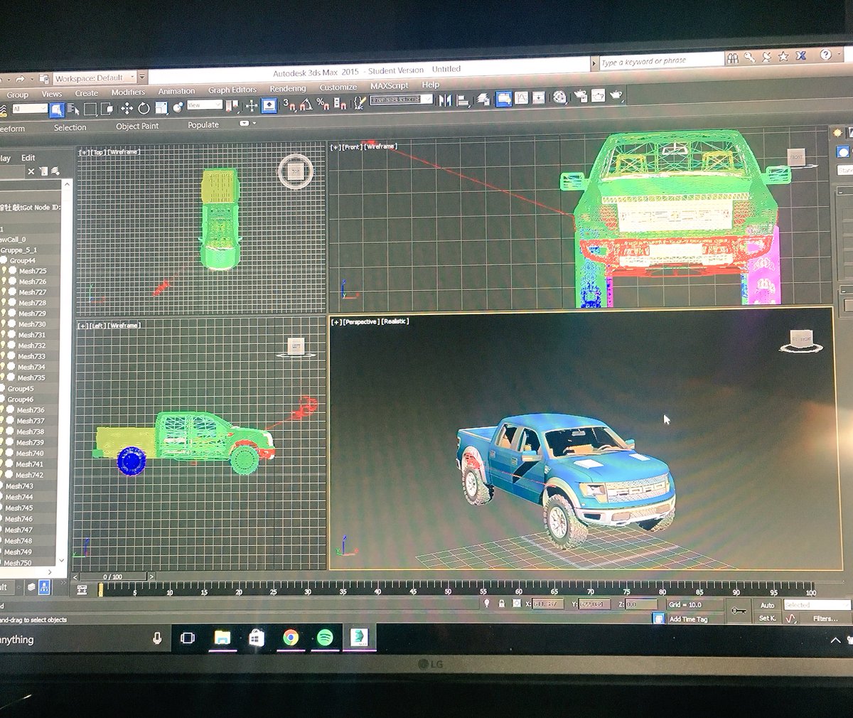 Going to utilize some of the mesh from this model! Stay tuned. #3dmodeling #engineering #dream #success #raptor  #ford #f150 #4x4 #offroad