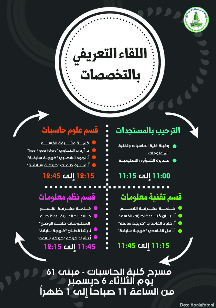 heeam20's tweet photo. غدا لقاءنا بطالباتنا المستجدات في الكلية؛ للتعريف بأقسام الكلية .. https://t.co/6NyUTCvy5r