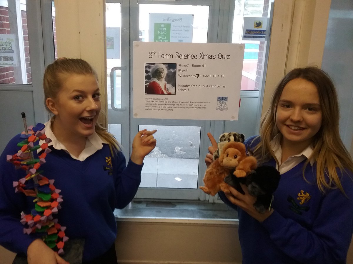 PiggiodicTable's tweet photo. 6th form science quiz #piggottscience 3:15- 4:15, be in teams of 4, prizes for each round, prize for overall winner https://t.co/7ypWCdIIdJ