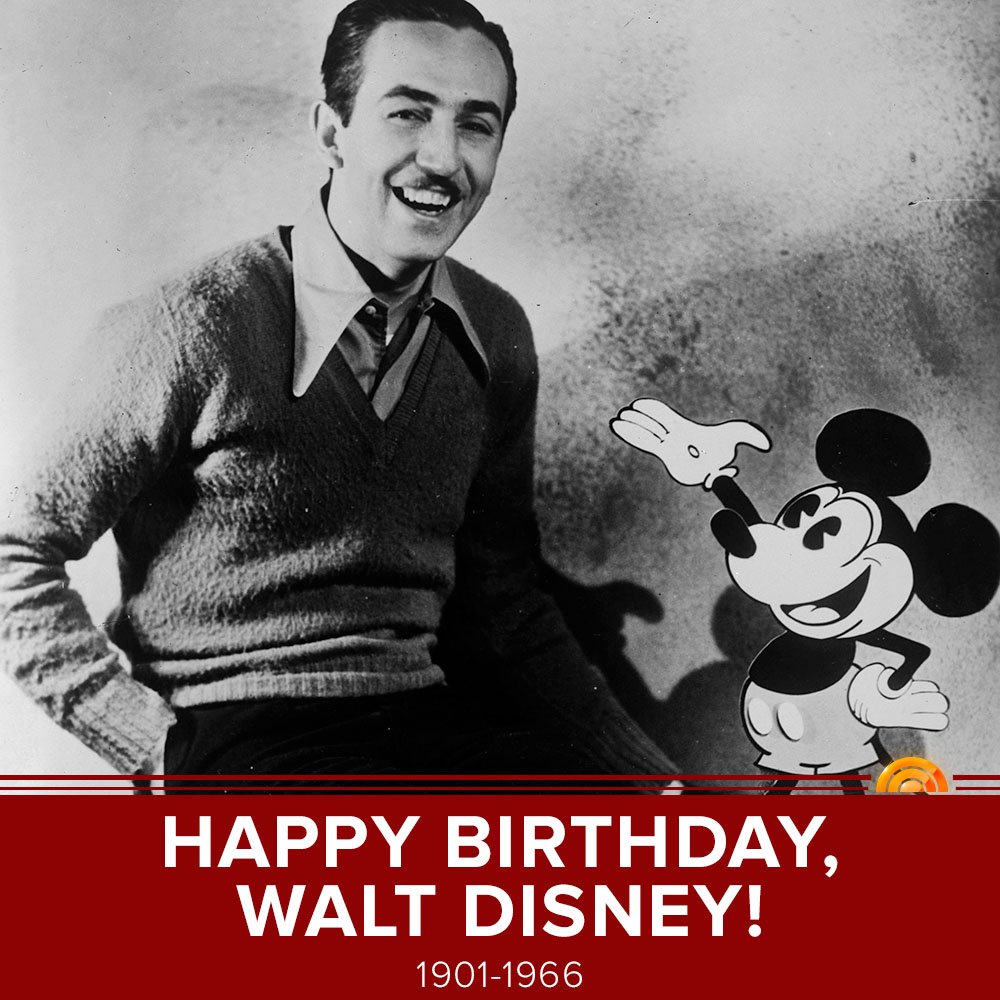 TODAYshow's tweet image. Remembering the one and only #WaltDisney, who was born on this day in 1901.