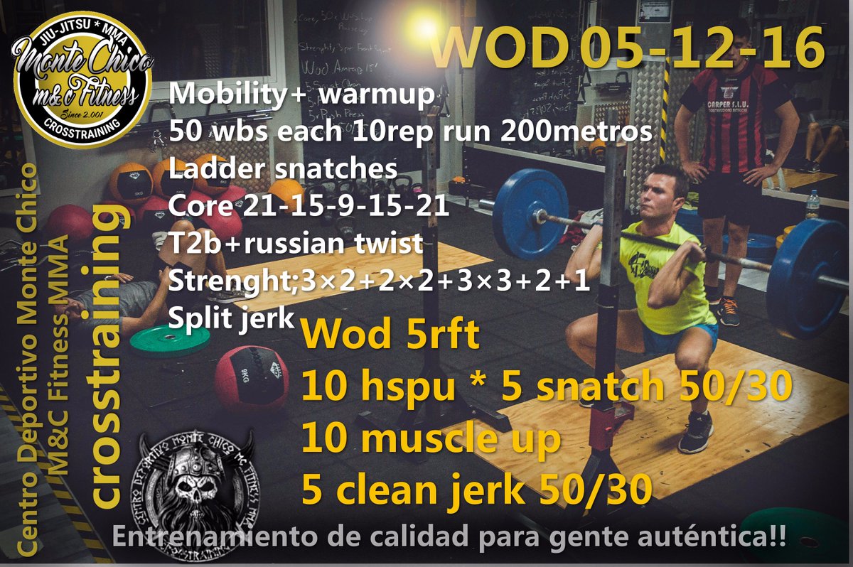 Cdmontechico's tweet photo. #wod #crosstraining 05-12-16 empezamos a las 7 de la tarde, 1º clase https://t.co/YIzflWfFvz