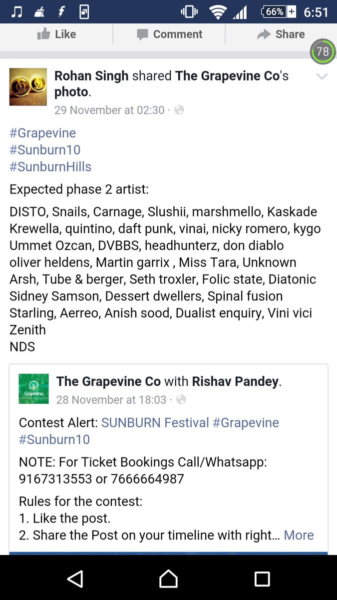Rohanvadje's tweet photo. @thegrapevine_co 
Plz reply team. He got 5 correct 
1-KREWELLA 
2-MISS TARA 
3- UNKNOWN 
4-ARSH 
5- ANISH SOOD
You can verify from comment https://t.co/R1sji6zvRs