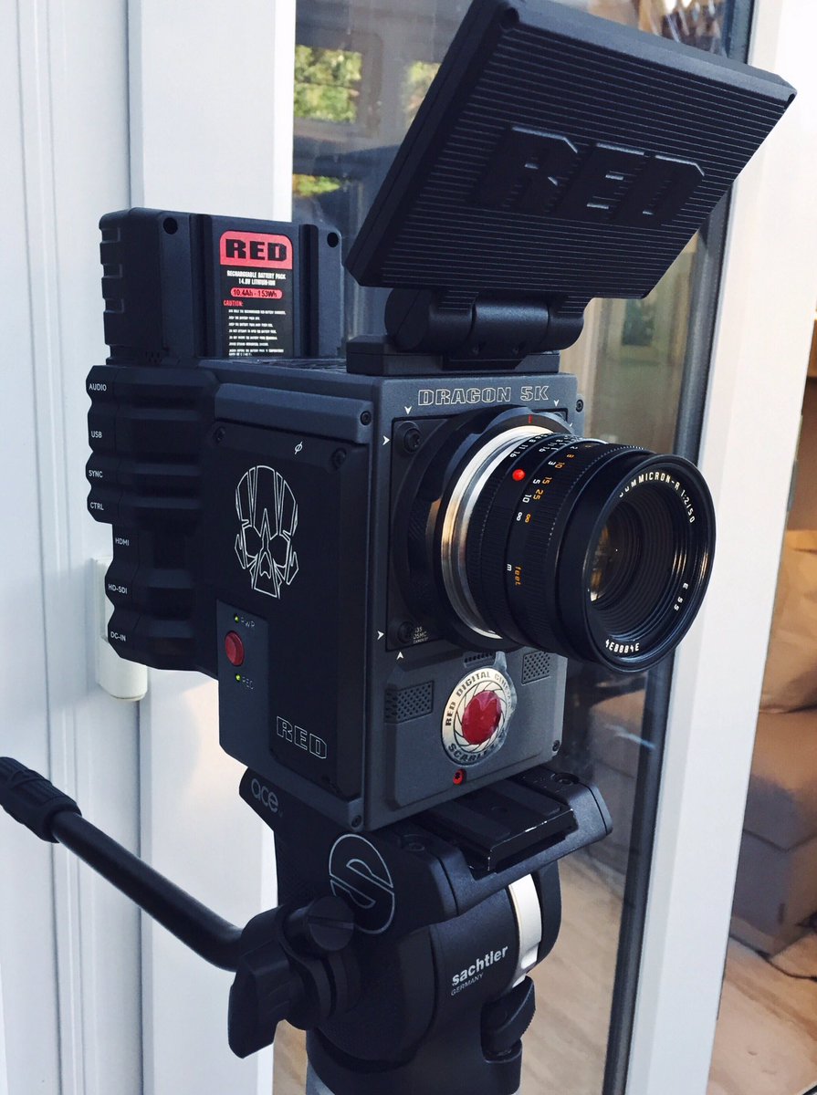 Shooting on this Bad Boy today. 📽🎬 <a href="/RED_Cinema/">RED Digital Cinema</a> 
#newtoy #filming #film #set #onset #red #redcamera #filmday #onset #camera #black #lens